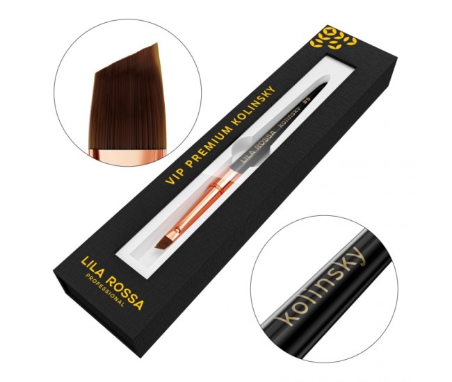 Pensula unghii Slant brush Lila Rossa VIP Premium Kolinsky #6