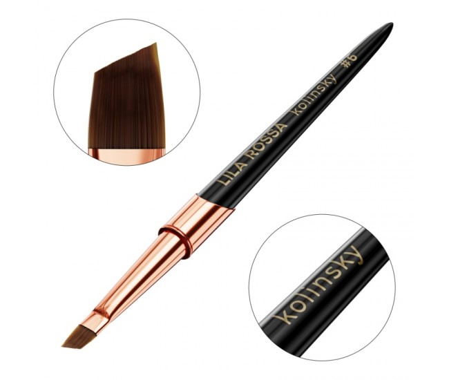 Pensula unghii Slant brush Lila Rossa VIP Premium Kolinsky #6