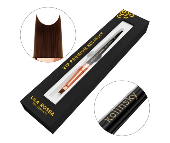Pensula unghii U shape Brush french Lila Rossa VIP Premium Kolinsky #4