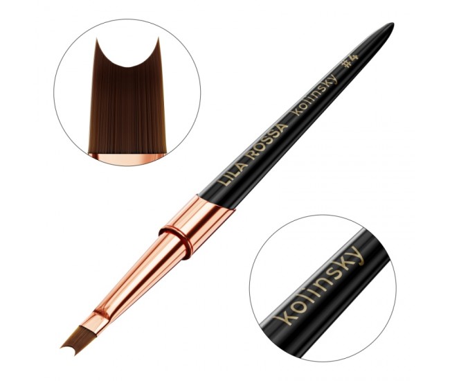 Pensula unghii U shape Brush french Lila Rossa VIP Premium Kolinsky #4