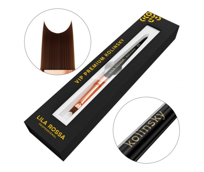 Pensula unghii U shape Brush french Lila Rossa VIP Premium Kolinsky #6