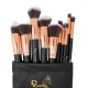 Set 10 pensule profesionale de makeup, be perfect, nylon, cu husa