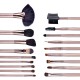 Set 18 pensule makeup, Megaga, Lila Rossa, cu husa aurie