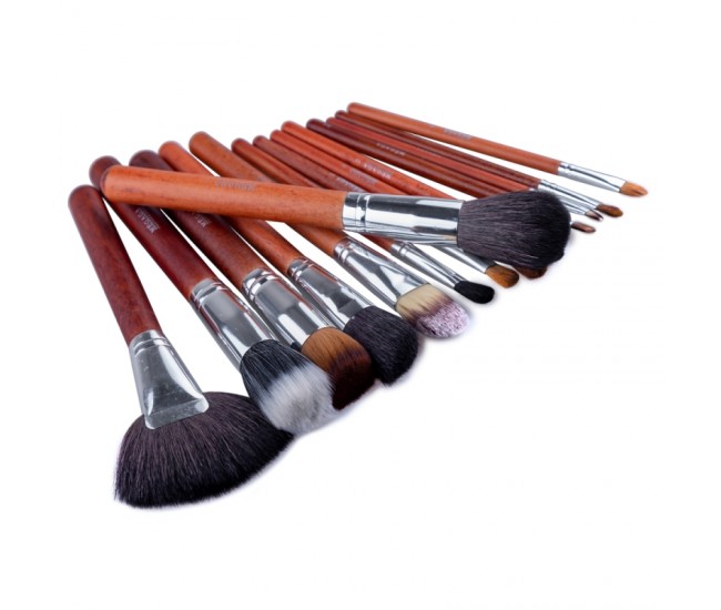 Set 22 pensule makeup Megaga cu husa visinie