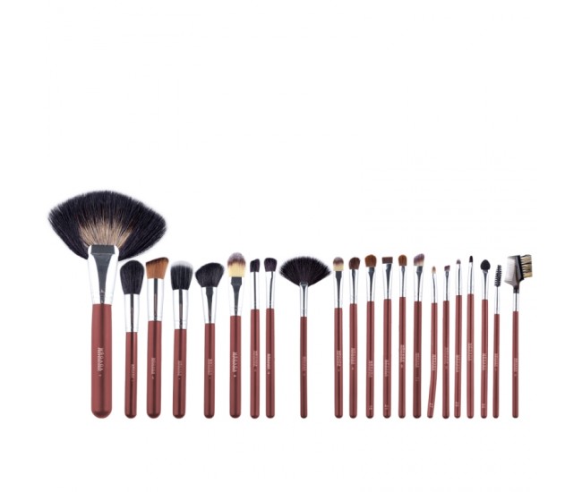 Set 22 pensule makeup Megaga cu husa visinie