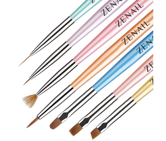Set 7 pensule unghii Zenail multicolor