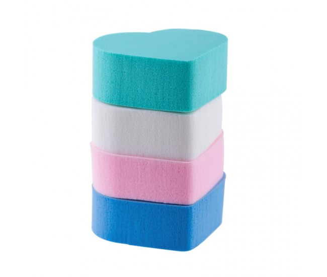 Set bureti Beautyblender, pentru aplicarea fondului de ten, in forma de inima, 4 buc