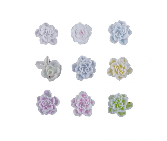 Set decoratiuni pentru unghii - trandafiri din silicon, 9 buc