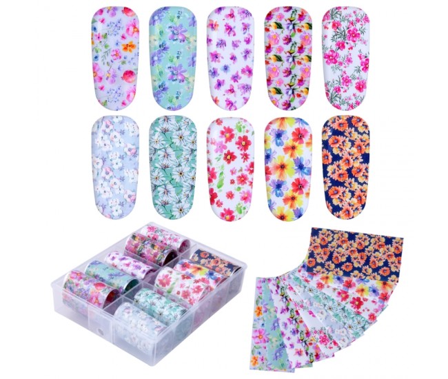 Set folii de transfer Lila Rossa, Blossom Collection, 10 buc