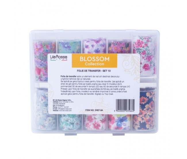 Set folii de transfer Lila Rossa, Blossom Collection, 10 buc