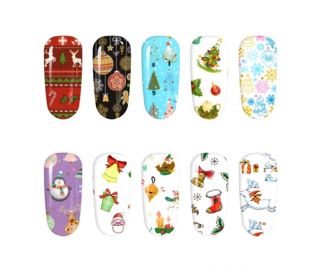 Set folii de transfer Lila Rossa, Christmas Night Collection, 10 buc