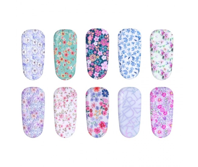 Set folii de transfer Lila Rossa, Garden Collection, 10 buc