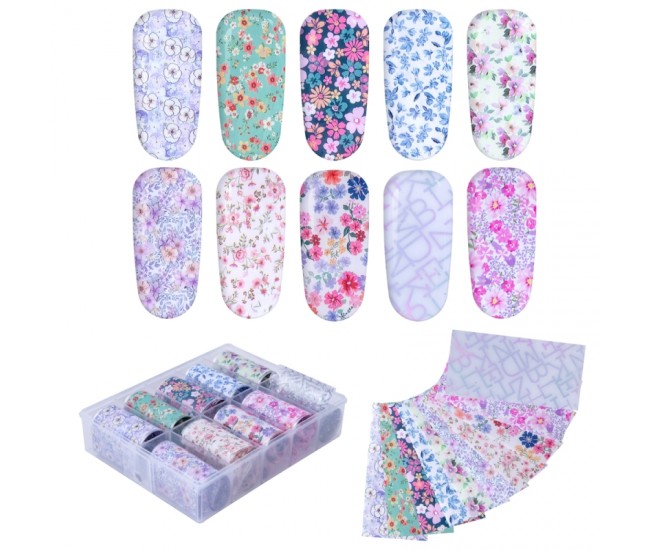 Set folii de transfer Lila Rossa, Garden Collection, 10 buc