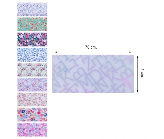 Set folii de transfer Lila Rossa, Garden Collection, 10 buc