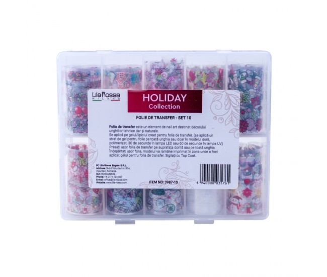 Set folii de transfer Lila Rossa, Holiday Collection, 10 buc
