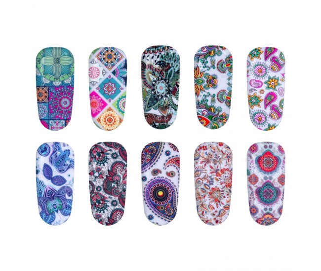 Set folii de transfer Lila Rossa, Mandalla Collection, 10 buc