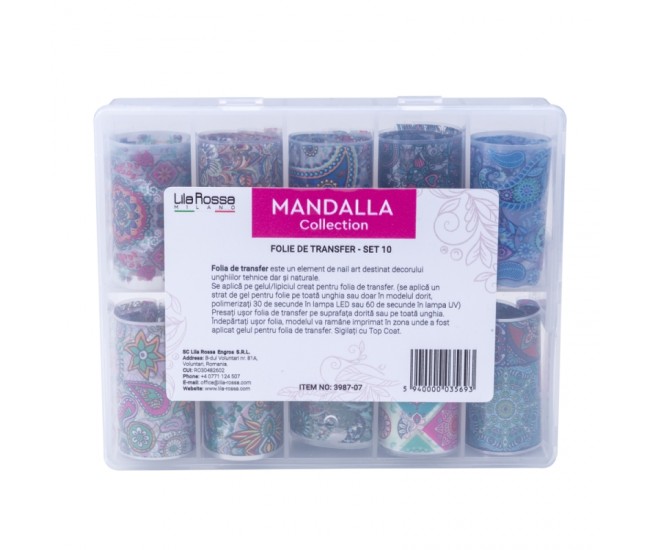 Set folii de transfer Lila Rossa, Mandalla Collection, 10 buc