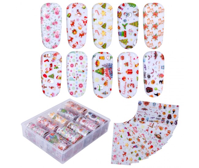 Set folii de transfer Lila Rossa, Santa's Collection, 10 buc