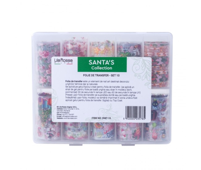 Set folii de transfer Lila Rossa, Santa's Collection, 10 buc