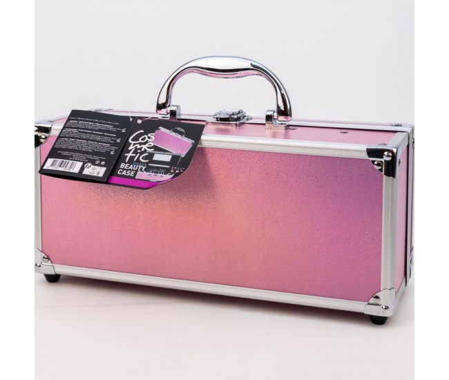 Set paleta machiaj tip geanta cosmetice Treffina, 30,5 x 11 x 14 cm, trusa machiaj completa, roz