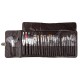 Set pensule makeup cu husa maro, 26 buc