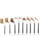 Set pensule makeup, Lila Rossa, tip perie, cu maner metalic, 9 buc
