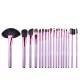 Set pensule makeup, Megaga, cu husa neagra, 18 buc
