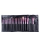 Set pensule makeup, Megaga, cu husa neagra, 18 buc