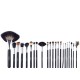 Set pensule makeup, Megaga, cu husa neagra, 22 buc