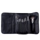 Set pensule makeup, Megaga, cu husa neagra, 22 buc