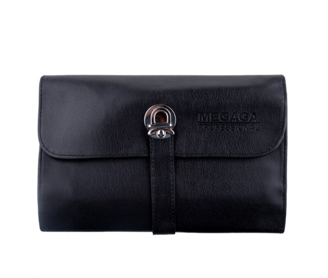 Set pensule makeup, Megaga, cu husa neagra, 22 buc