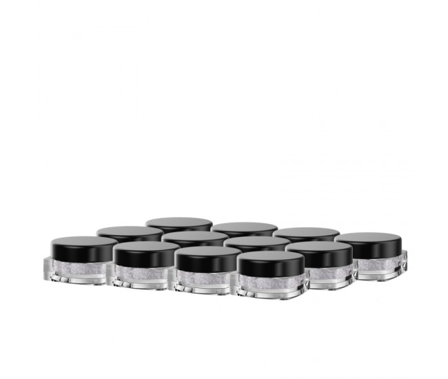 Set pigment cu efect de oglinda, 12 bucati, silver