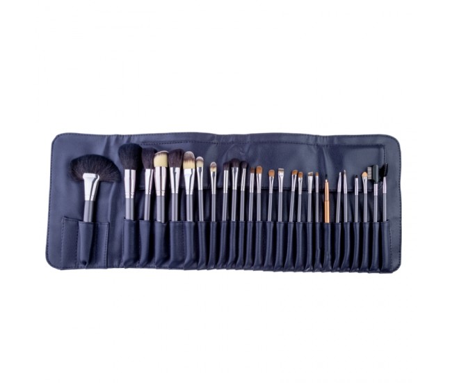 Set profesional 26 pensule makeup Megaga, Ultimate Trend, Lila Rossa, husa neagra