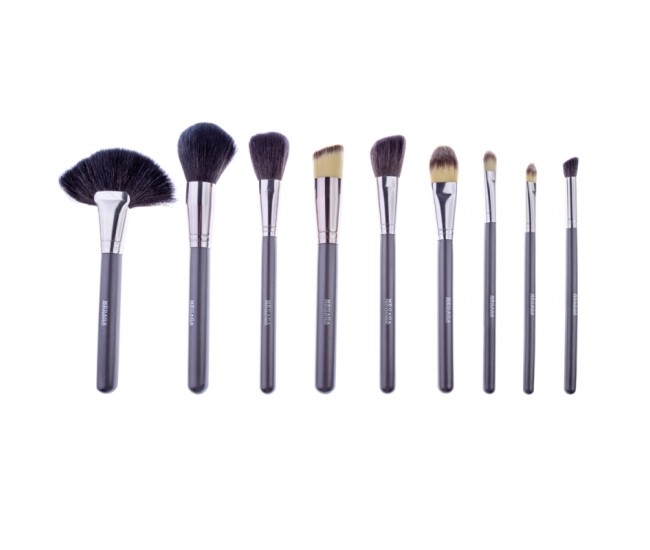 Set profesional 26 pensule makeup Megaga, Ultimate Trend, Lila Rossa, husa neagra