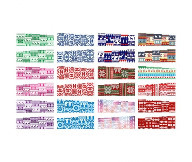 Set stickere nail art Lila Rossa, pentru Craciun, Revelion si iarna, 24 buc, bn-245-248
