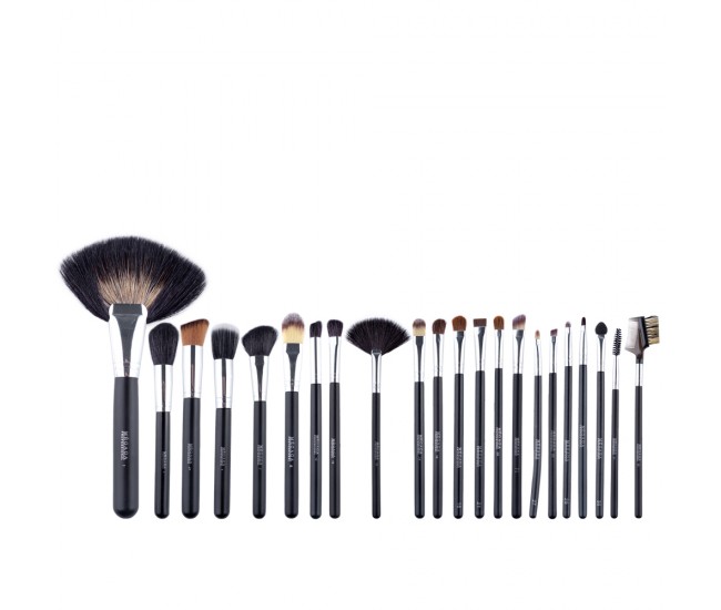 Set 22 pensule makeup Megaga cu husa neagra