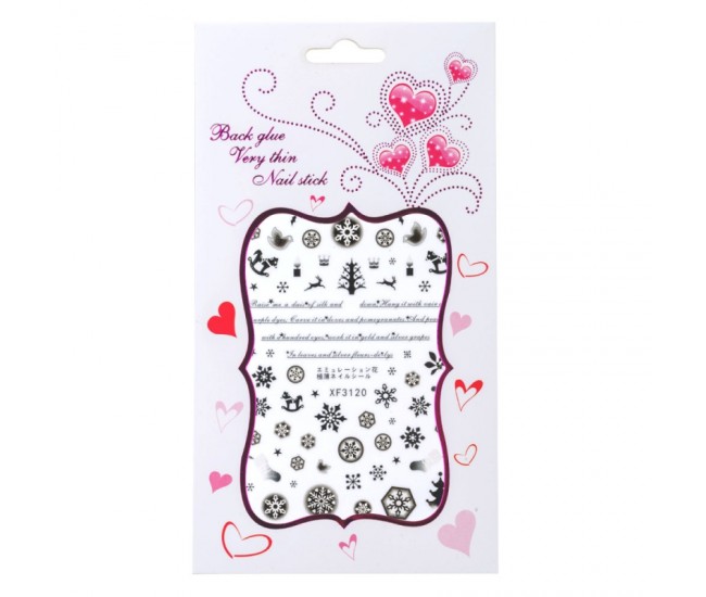 Sticker Lila Rossa pentru decor unghii, Craciun, Revelion si iarna, nail art, xf3120