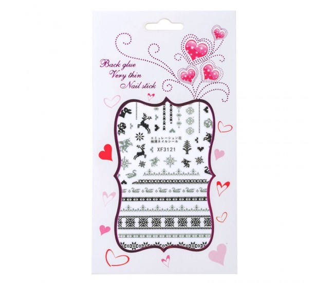 Sticker Lila Rossa pentru decor unghii, Craciun, Revelion si iarna, nail art, xf3121