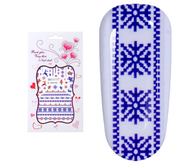 Sticker Lila Rossa pentru decor unghii, Craciun, Revelion si iarna, nail art, xf3123