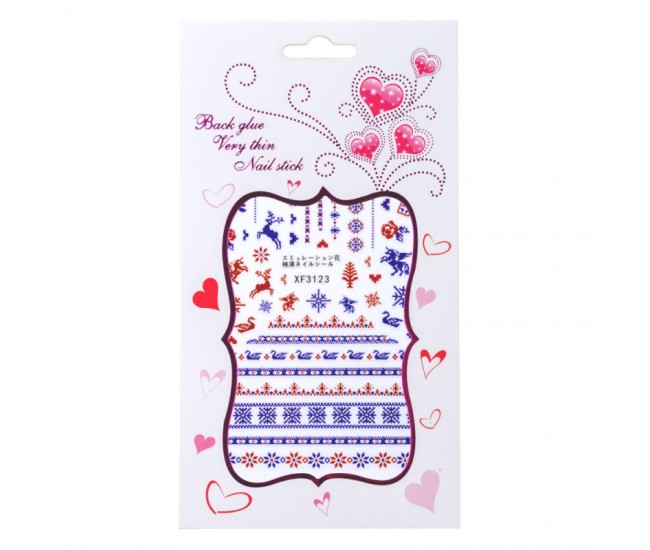Sticker Lila Rossa pentru decor unghii, Craciun, Revelion si iarna, nail art, xf3123