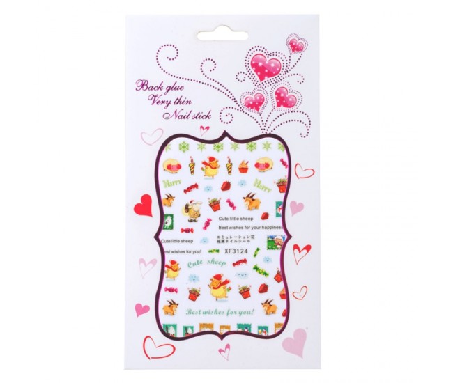 Sticker Lila Rossa pentru decor unghii, Craciun, Revelion si iarna, nail art, xf3124
