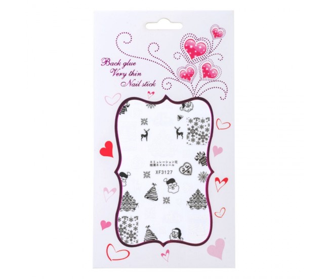 Sticker Lila Rossa pentru decor unghii, Craciun, Revelion si iarna, nail art, xf3127