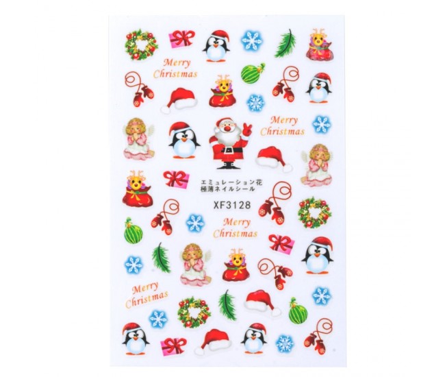 Sticker Lila Rossa pentru decor unghii, Craciun, Revelion si iarna, nail art, xf3128