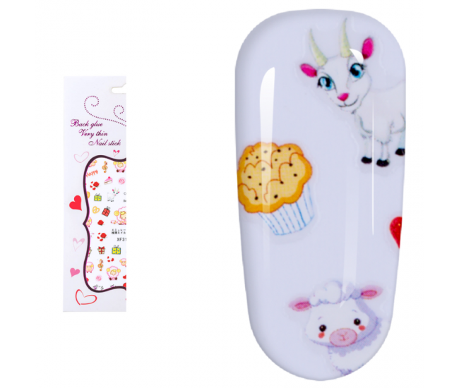 Sticker Lila Rossa pentru decor unghii, Craciun, Revelion si iarna, nail art, xf3130
