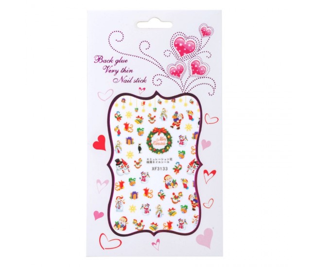 Sticker Lila Rossa pentru decor unghii, Craciun, Revelion si iarna, nail art, xf3133