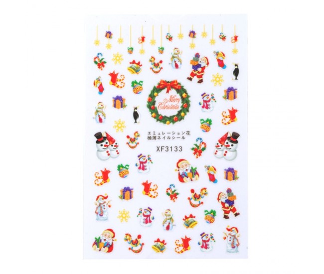 Sticker Lila Rossa pentru decor unghii, Craciun, Revelion si iarna, nail art, xf3133