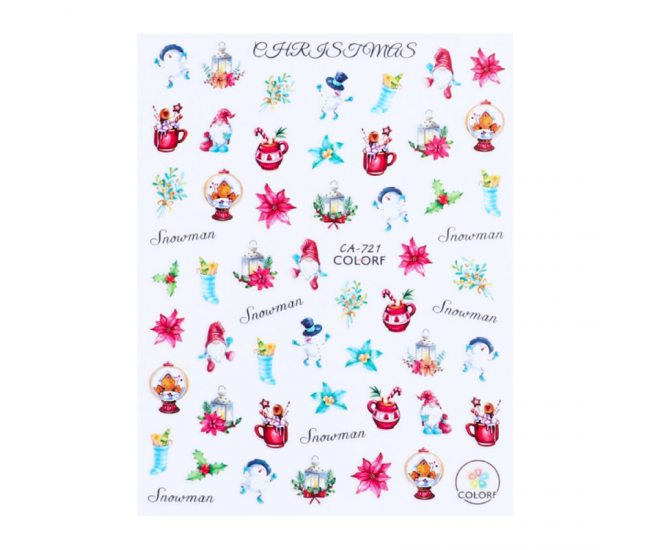 Sticker nail art Lila Rossa, pentru Craciun, Revelion si iarna, 13 x 9,5 cm, ca-721