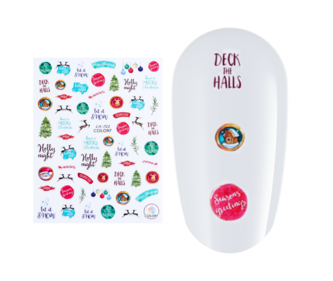 Sticker nail art Lila Rossa, pentru Craciun, Revelion si iarna, 13 x 9,5 cm, ca-722