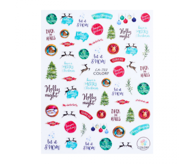 Sticker nail art Lila Rossa, pentru Craciun, Revelion si iarna, 13 x 9,5 cm, ca-722