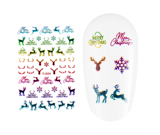 Sticker nail art Lila Rossa, pentru Craciun, Revelion si iarna, 14.5 x 9.1 cm, tl0054